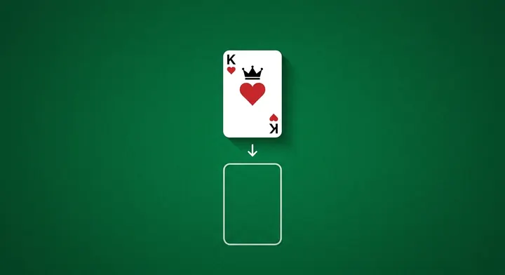 A King being placed into an empty tableau column in Spider Solitaire