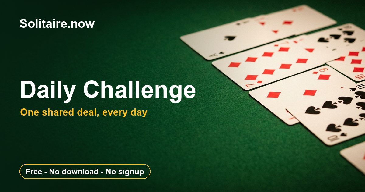 Daily Solitaire Challenge - September 27, 2026 | Solitaire.now